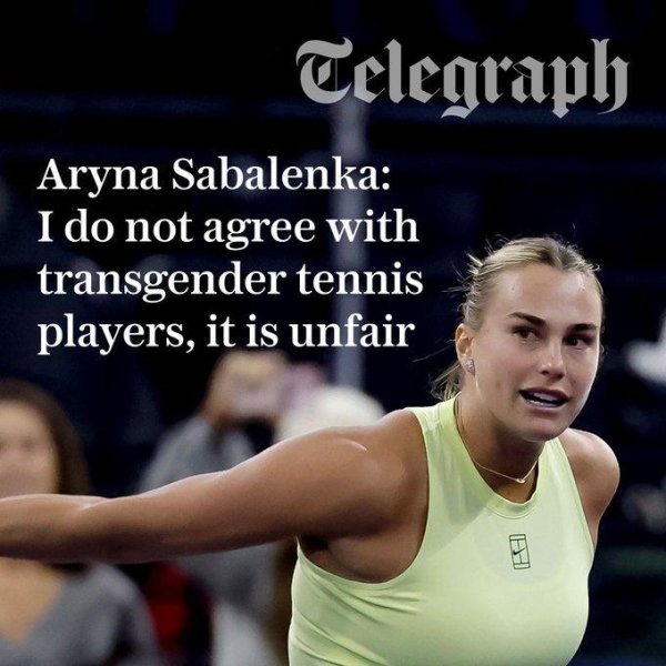 萨巴伦卡: 不放置变性群体, 但实质还是男性, 反对同场竞技